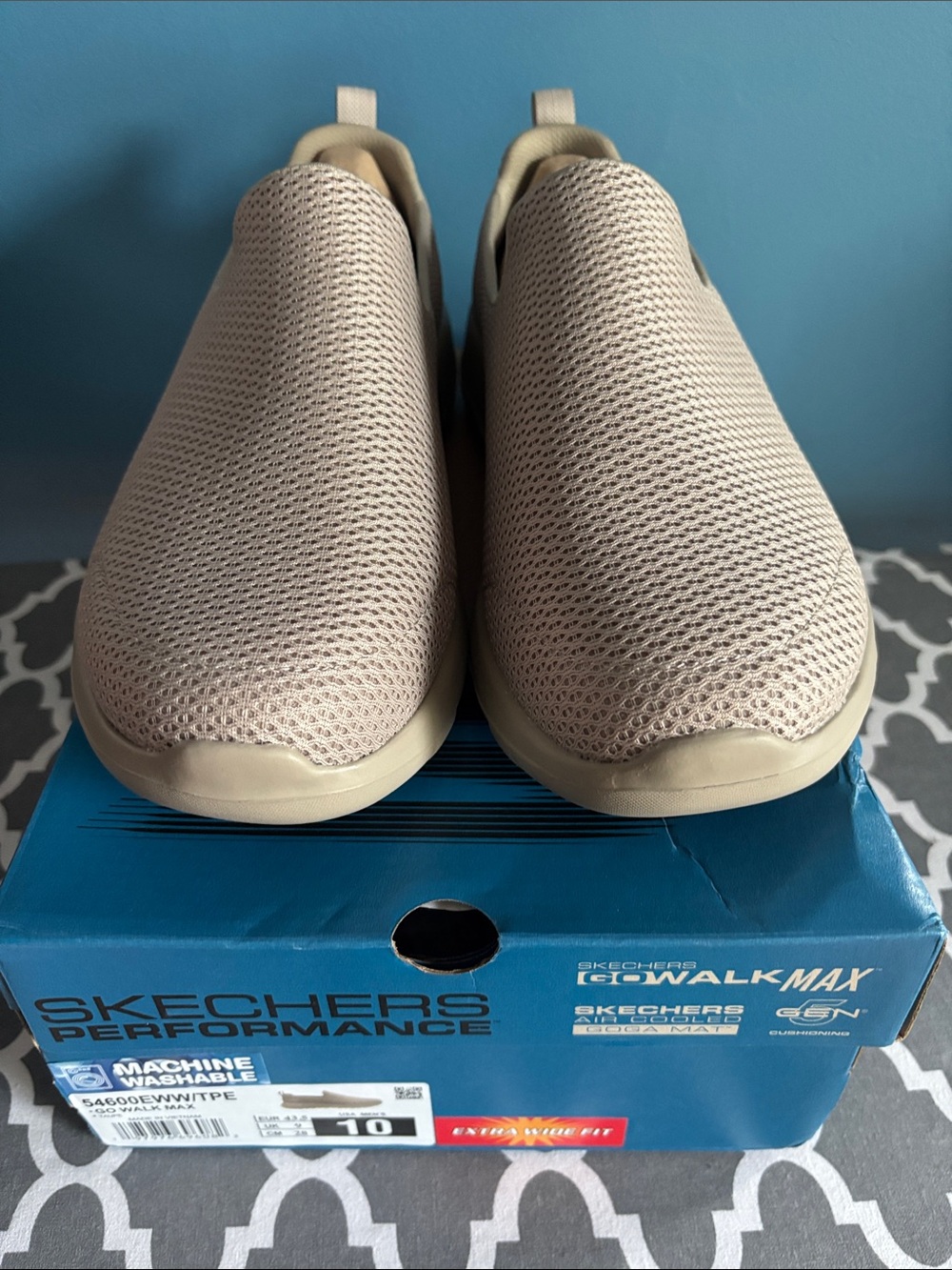 Skechers Men’s Slip-On Mesh Loafers in Beige